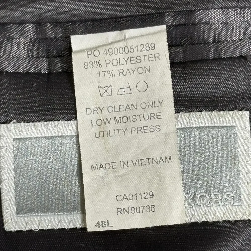 Michael Kors Blazer Mens 48L Gray Two Button Sport Coat Jacket Lined Classic